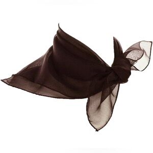 Hey Viv Sheer Chiffon Square Scarf Black 50s Retro 21x21